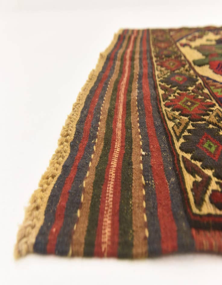 Detail image of 4' 1 x 6' 4  Hand Knotted Sumak Wool Rug