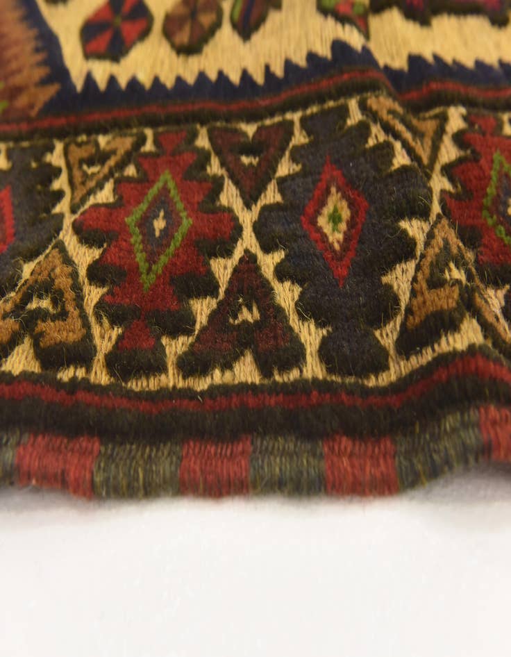 Detail image of 4' 1 x 6' 4  Hand Knotted Sumak Wool Rug