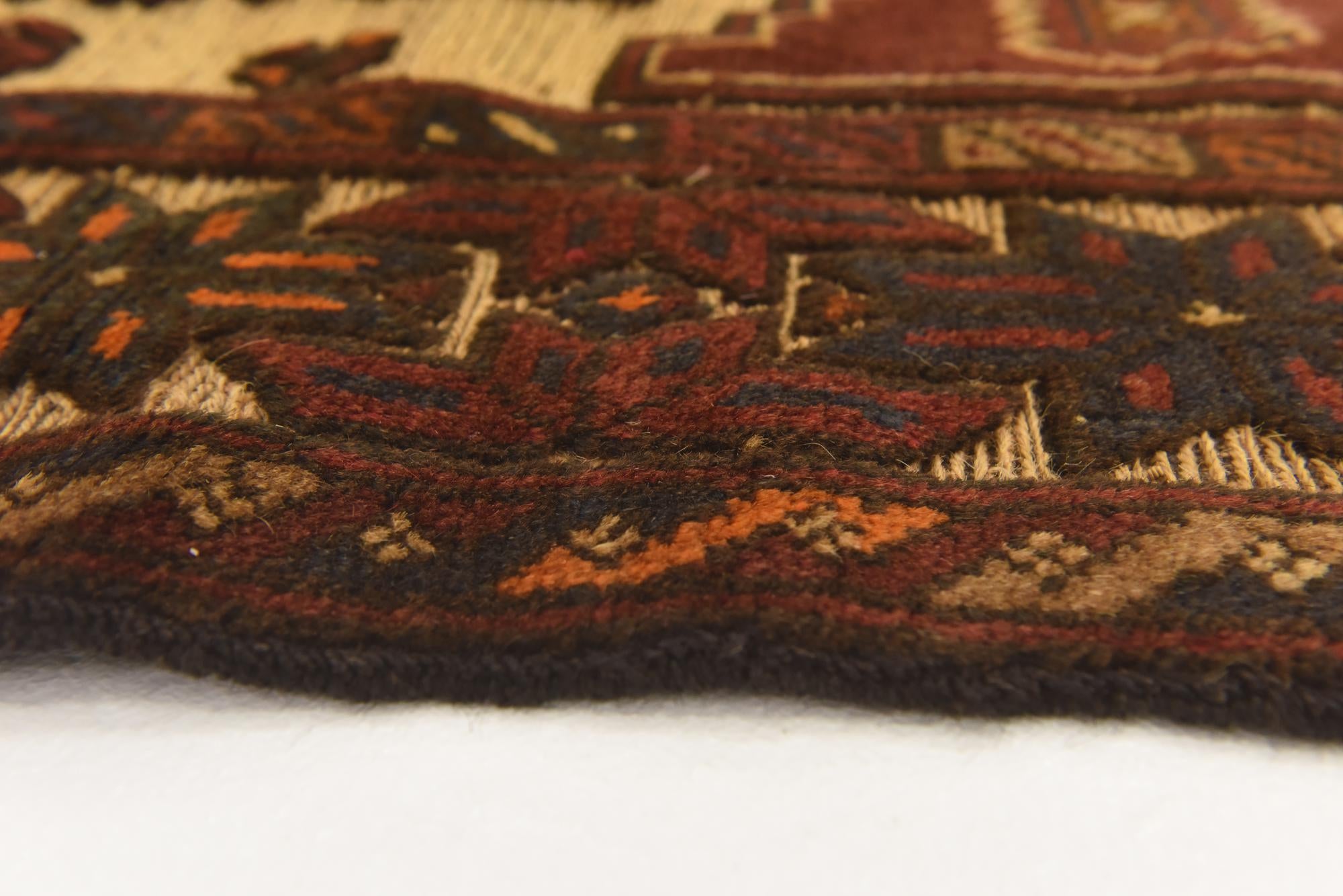 4' 1 x 6' 9 Hand Knotted Sumak Wool Rug