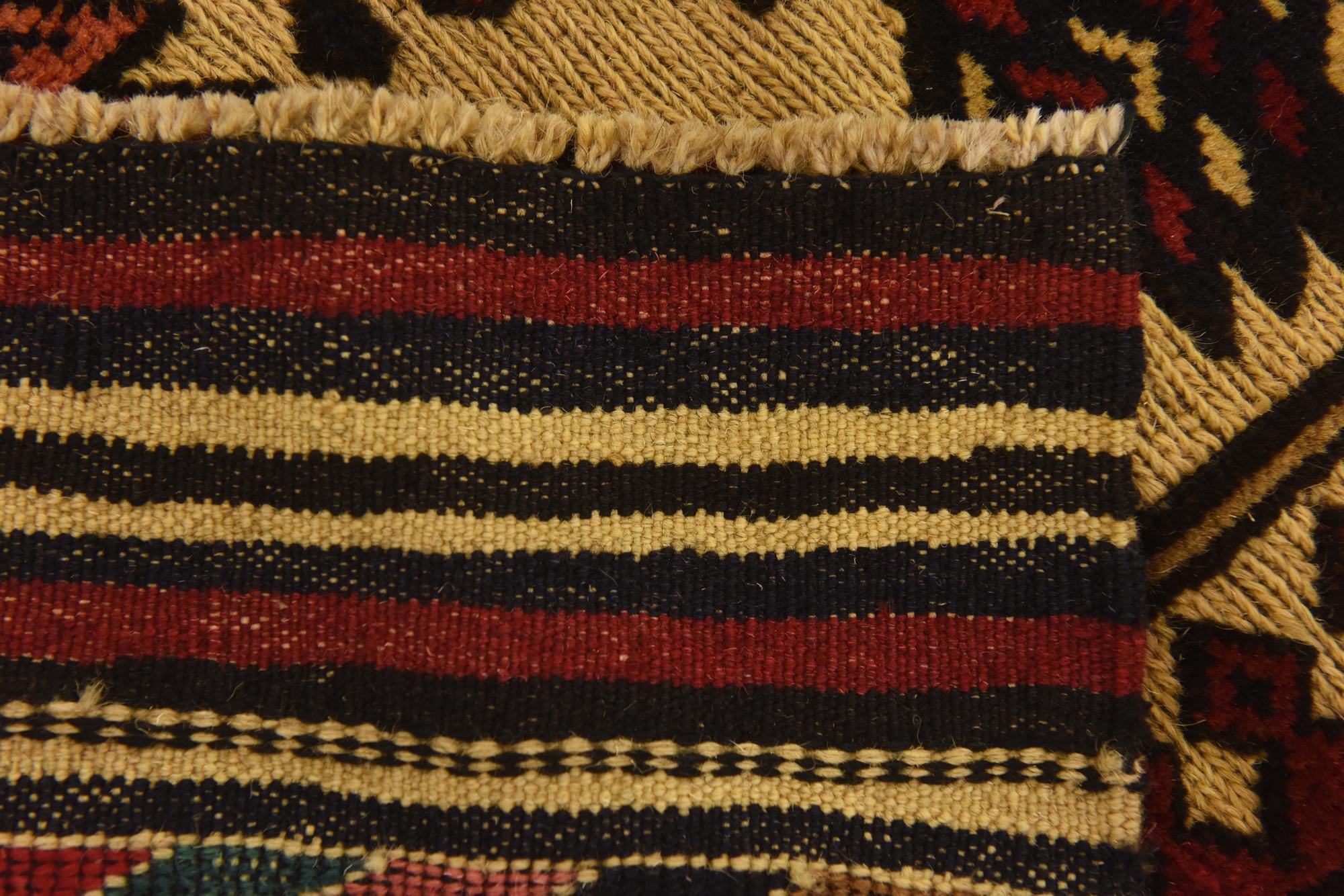 4' 3 x 6' 4 Hand Knotted Sumak Wool Rug