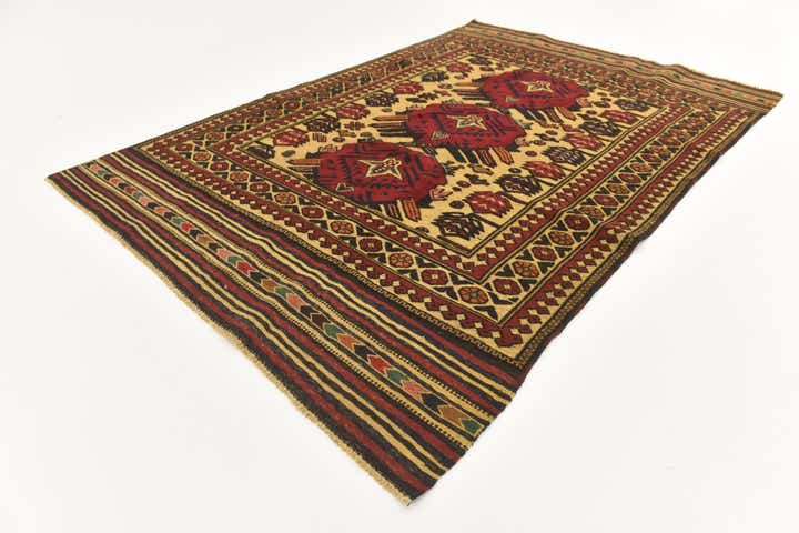 130cm x 195cm Handgeknüpft Sumak Wolle Teppich