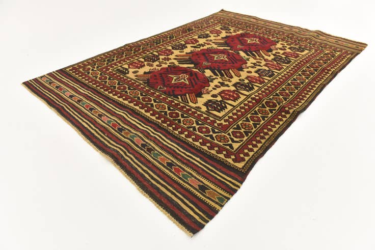 Detailansicht von 130cm x 195cm Handgeknüpft Sumak Wolle Teppich