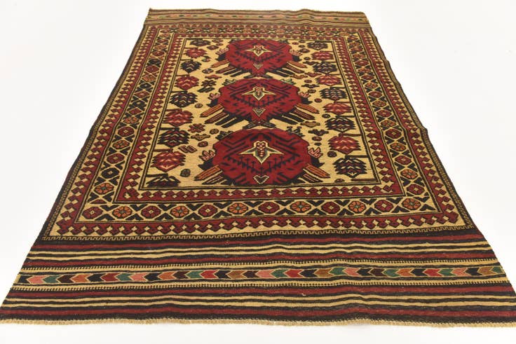 Detailansicht von 130cm x 195cm Handgeknüpft Sumak Wolle Teppich