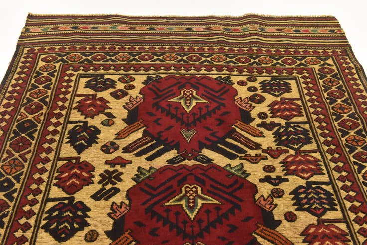 Detailansicht von 130cm x 195cm Handgeknüpft Sumak Wolle Teppich