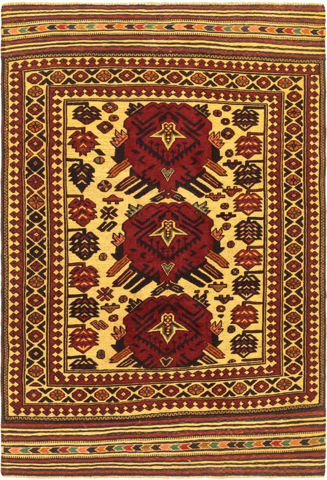 Detailansicht von 130cm x 195cm Handgeknüpft Sumak Wolle Teppich