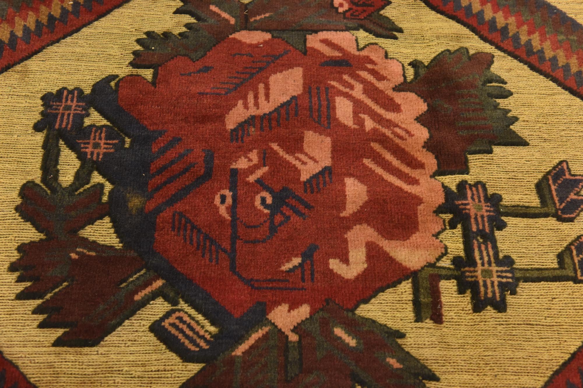 4' 2 x 6' 1 Hand Knotted Sumak Wool Rug