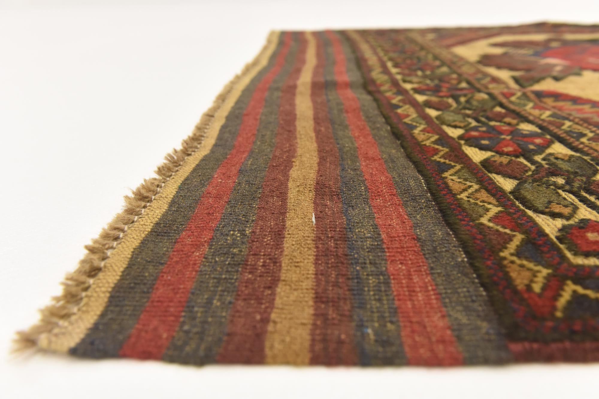 4' 2 x 6' 1 Hand Knotted Sumak Wool Rug