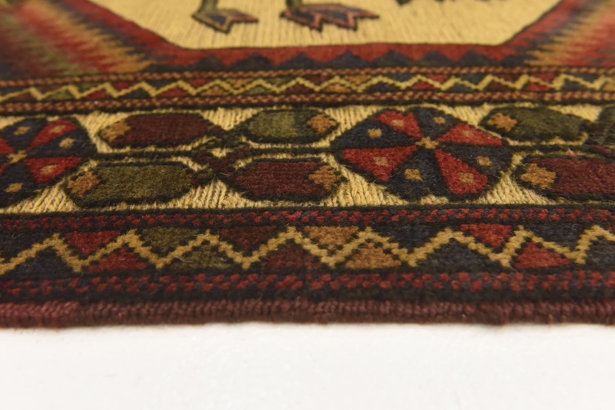 4' 2 x 6' 1 Hand Knotted Sumak Wool Rug