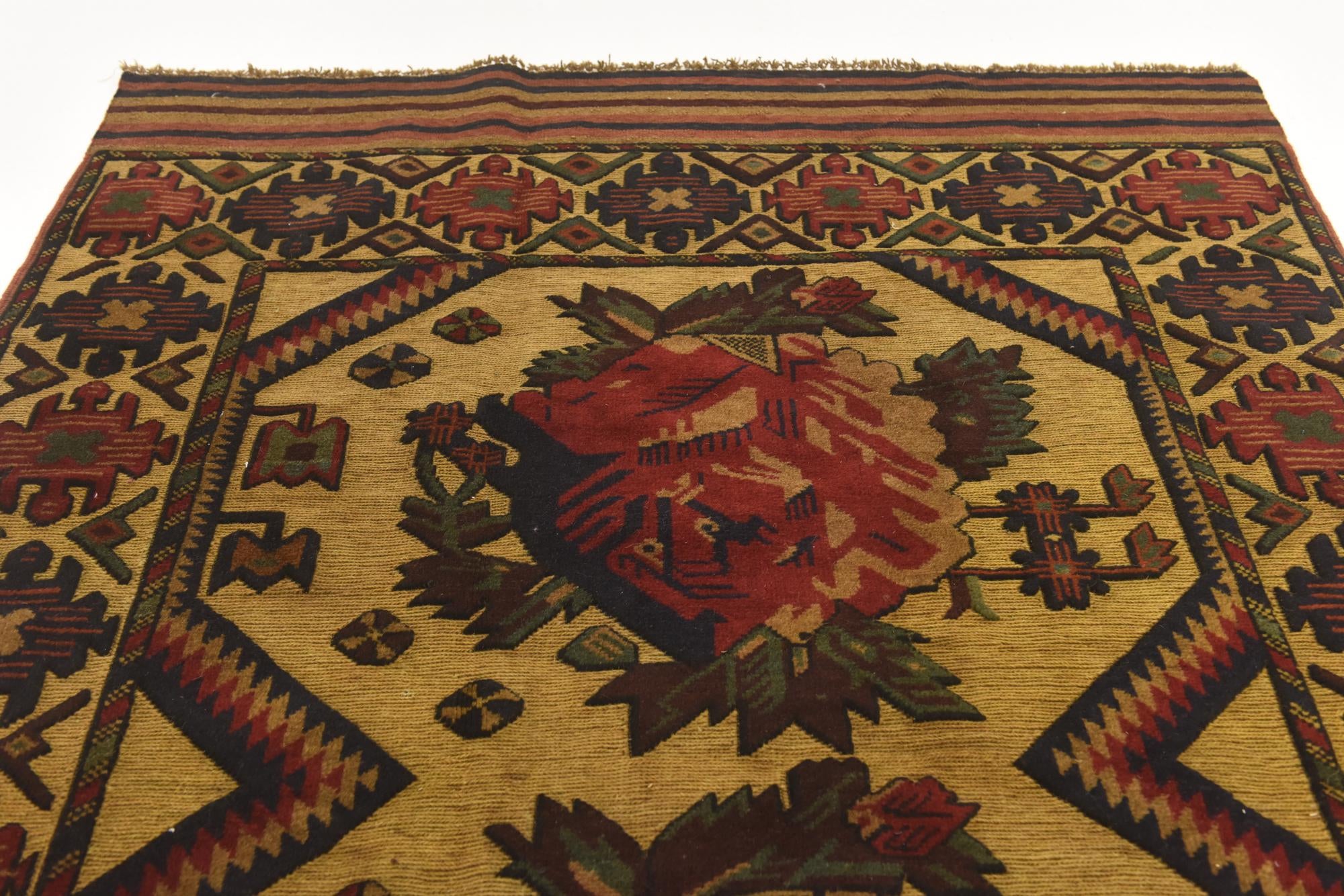 4' x 5' 11 Hand Knotted Sumak Wool Rug