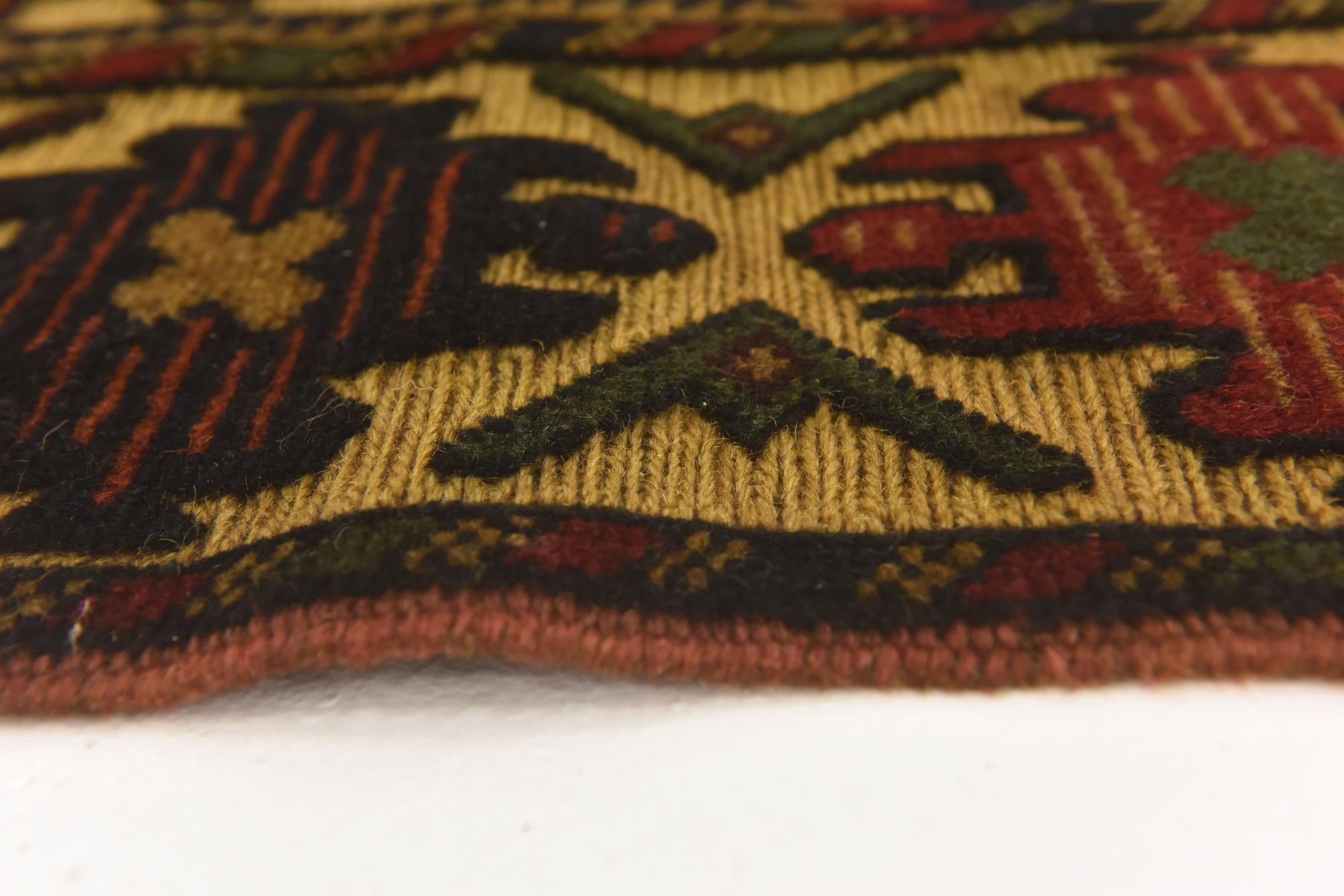 4' x 5' 11 Hand Knotted Sumak Wool Rug