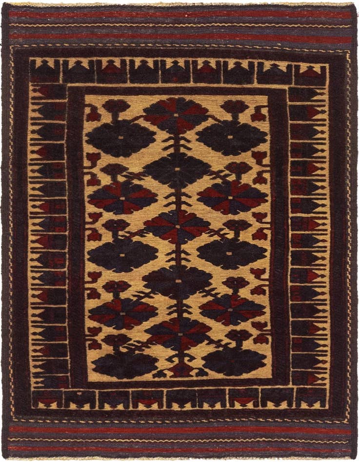 Detail image of 2' 9 x 4' 8 Hand Knotted Sumak Wool Rug
