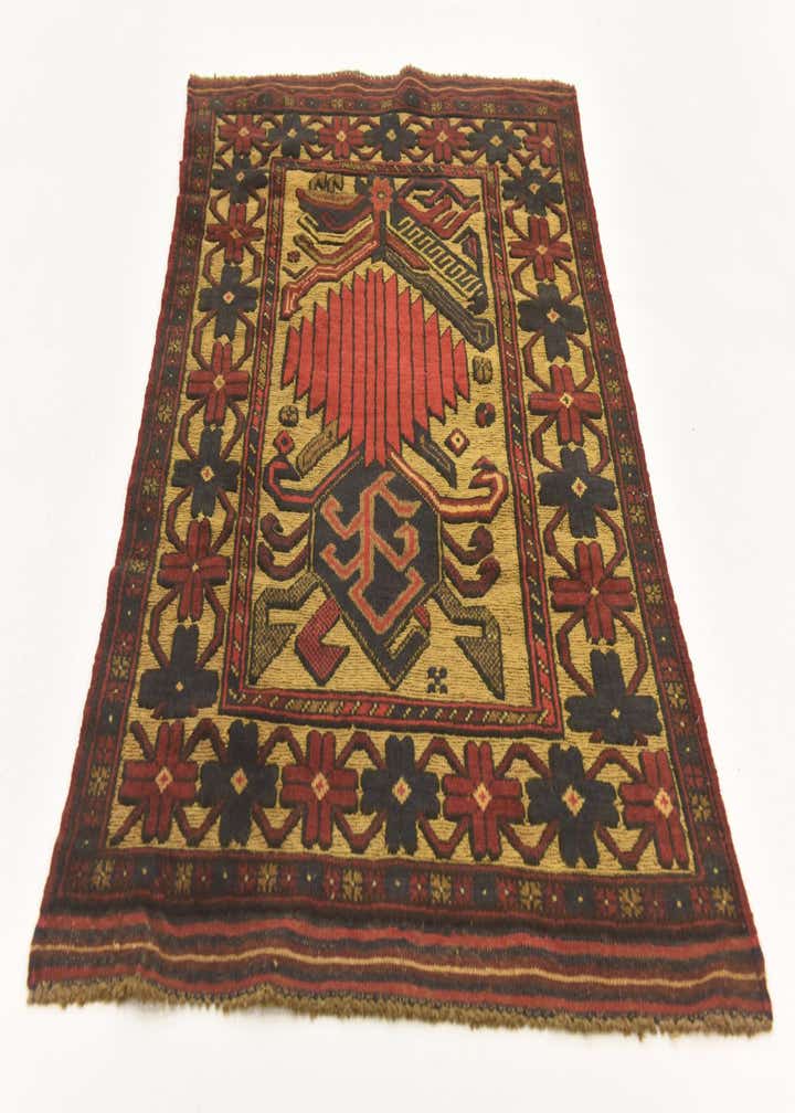 2' 8 x 4' 1 Hand Knotted Sumak Wool Rug