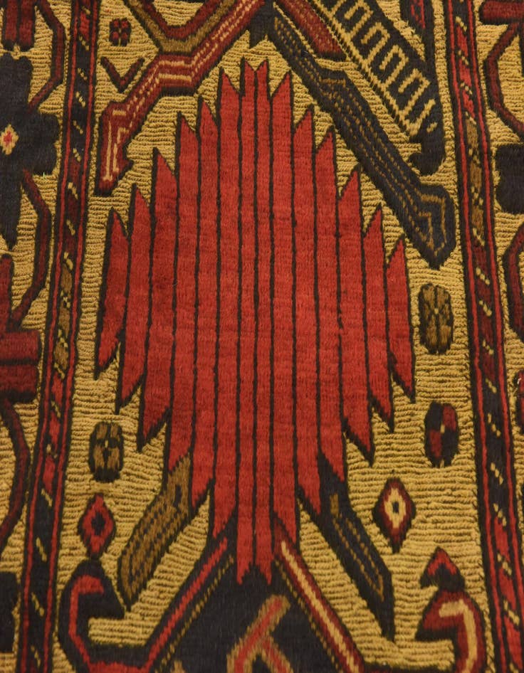 Detail image of 2' 8 x 4' 1 Hand Knotted Sumak Wool Rug