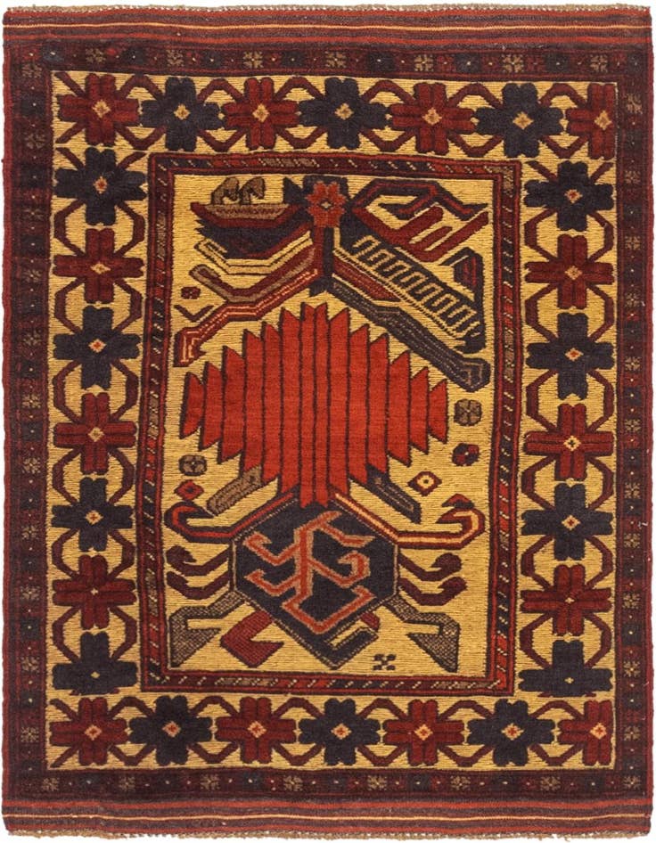 Detail image of 2' 8 x 4' 1 Hand Knotted Sumak Wool Rug