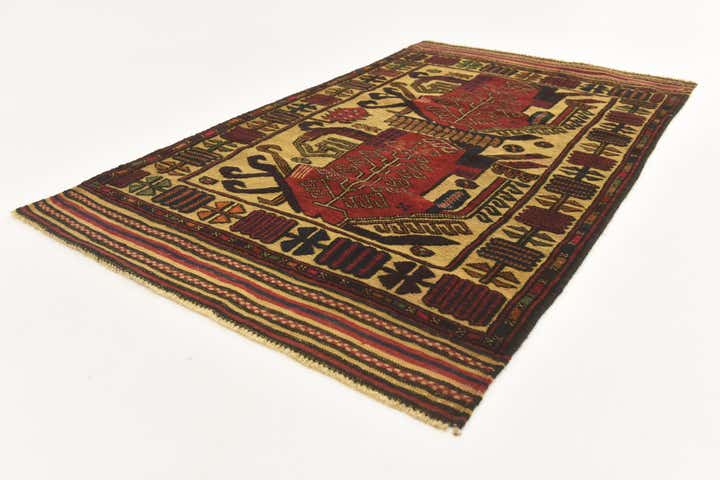 2' 10 x 4' 10 Hand Knotted Sumak Wool Rug