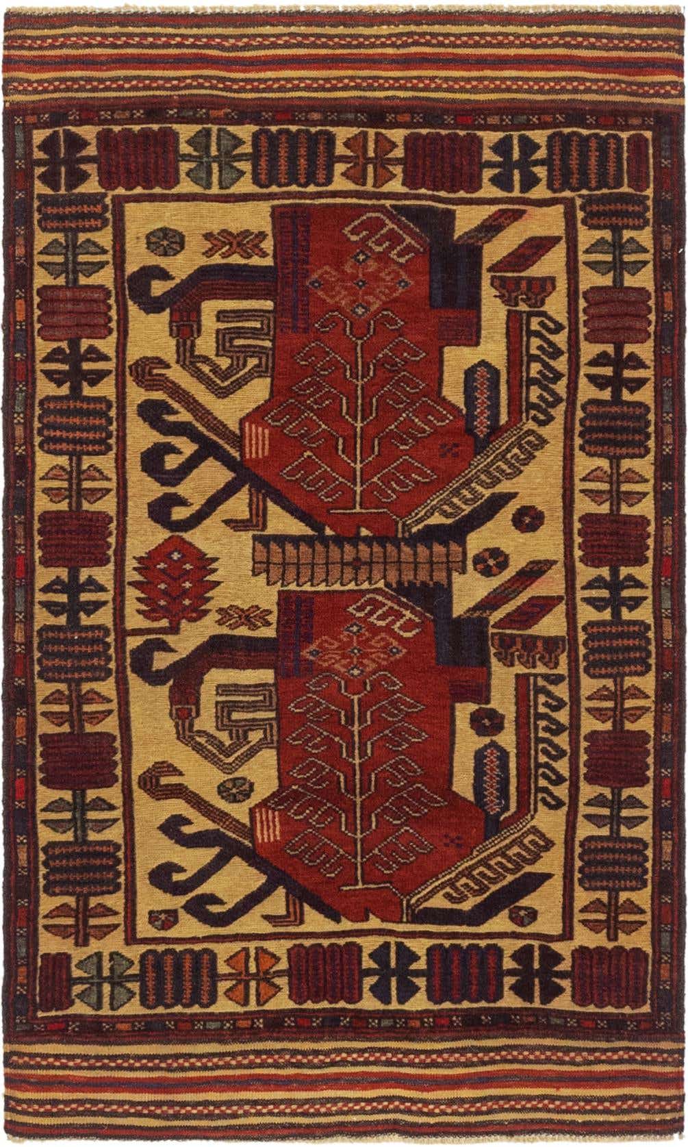 2' 10 x 4' 10 Hand Knotted Sumak Wool Rug