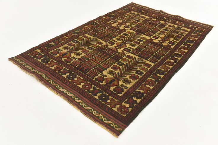 Detail image of 2' 10 x 4' 8 Hand Knotted Sumak Wool Rug