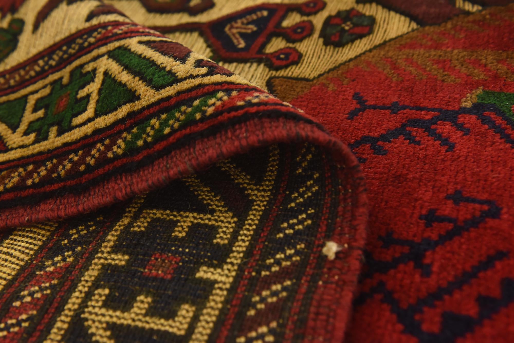 3' 1 x 5' 1 Hand Knotted Sumak Wool Rug