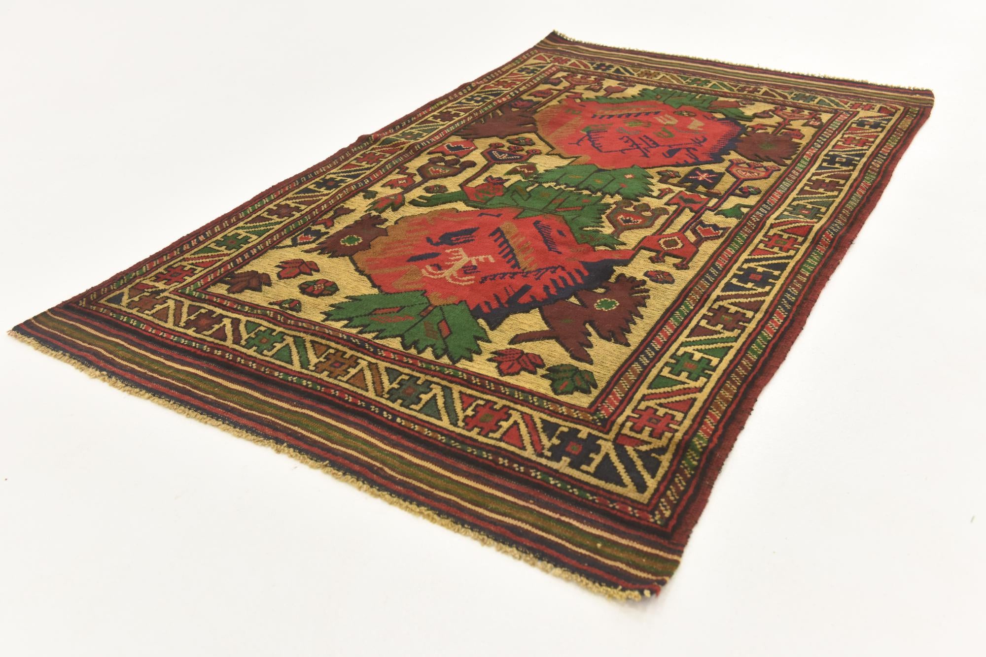 3' 1 x 5' 1 Hand Knotted Sumak Wool Rug