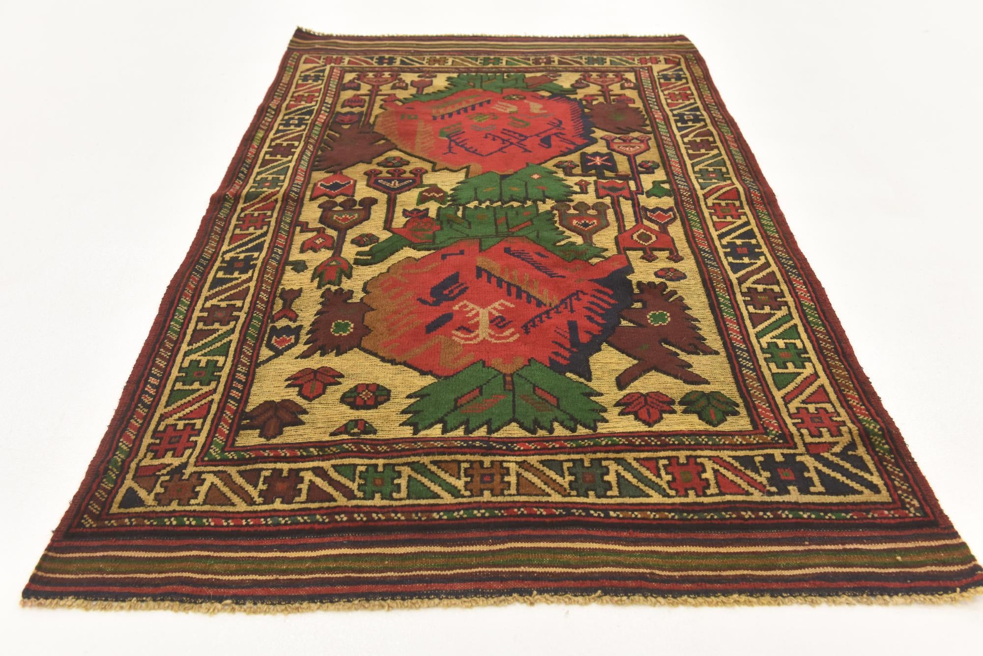 3' 1 x 5' 1 Hand Knotted Sumak Wool Rug
