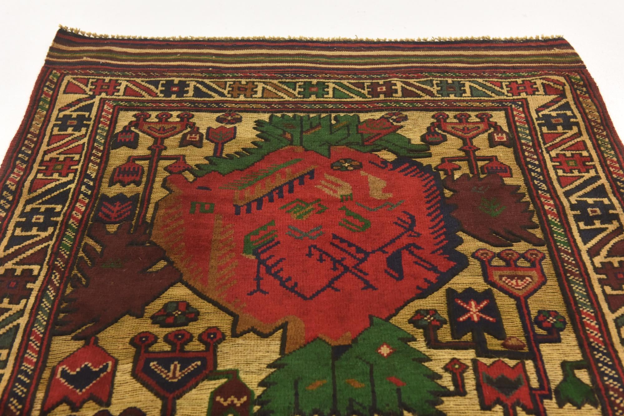 3' 1 x 5' 1 Hand Knotted Sumak Wool Rug