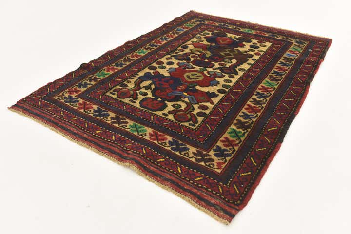 2' 11 x 4' 3 Hand Knotted Sumak Wool Rug