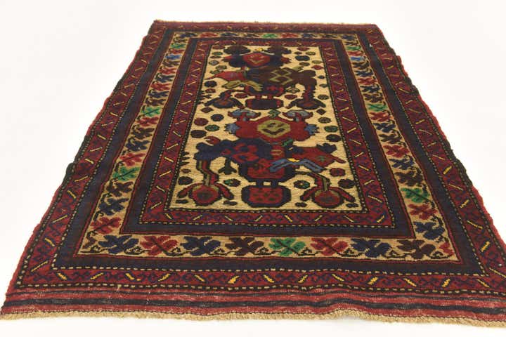 2' 11 x 4' 3 Hand Knotted Sumak Wool Rug