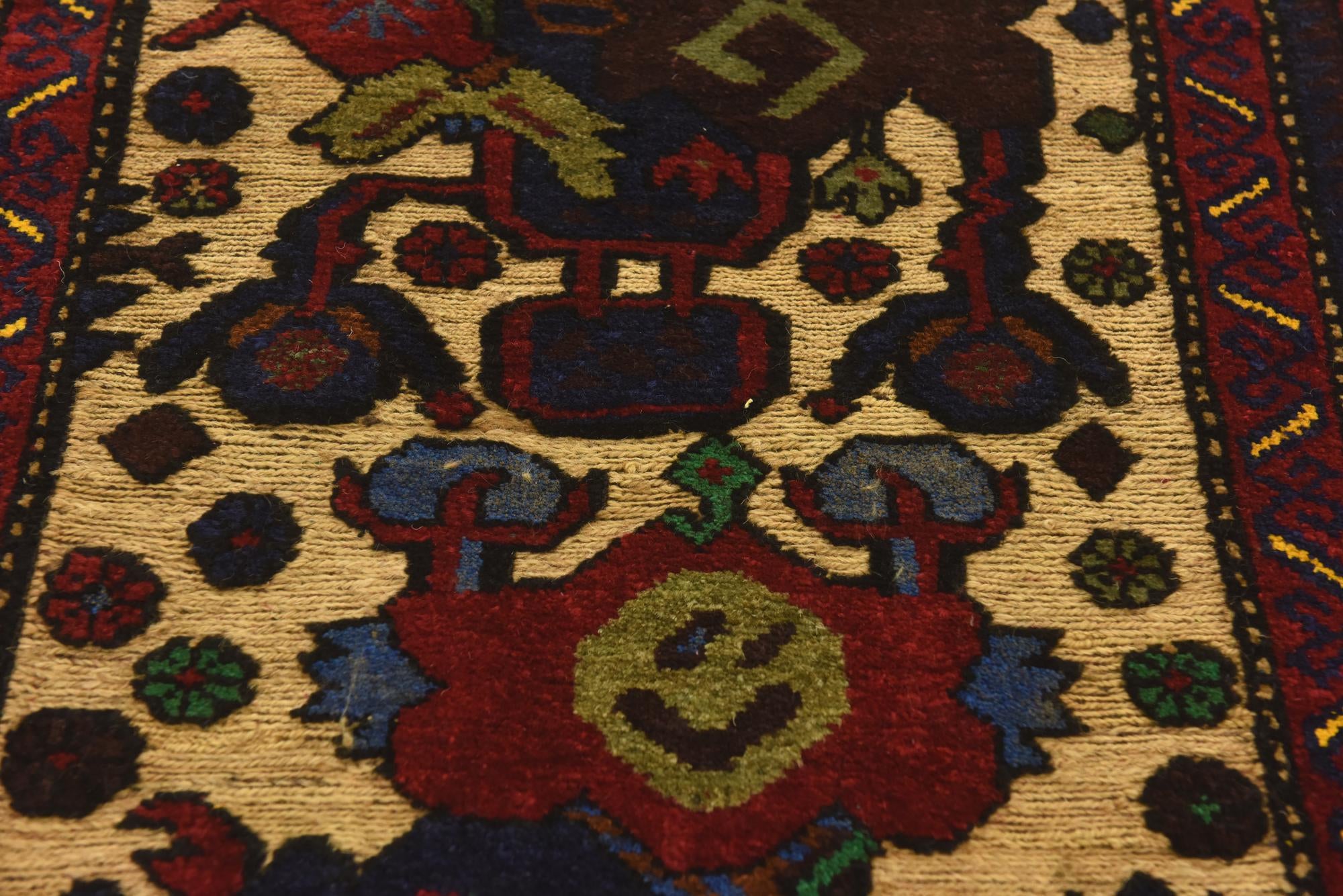 2' 11 x 4' 3 Hand Knotted Sumak Wool Rug