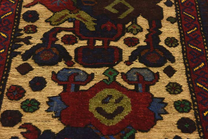 2' 11 x 4' 3 Hand Knotted Sumak Wool Rug