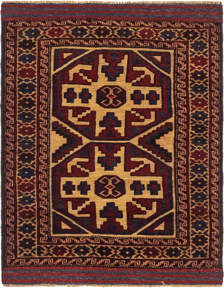 Detail image of 2' 10 x 4' 3 Hand Knotted Sumak Wool Rug