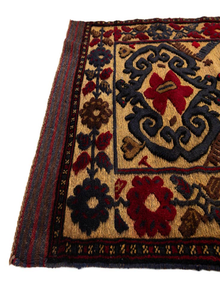 Detail image of 2' 11 x 4' 10 Hand Knotted Sumak Wool Rug