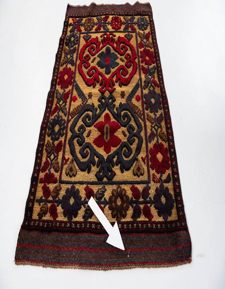 Detail image of 2' 11 x 4' 10 Hand Knotted Sumak Wool Rug