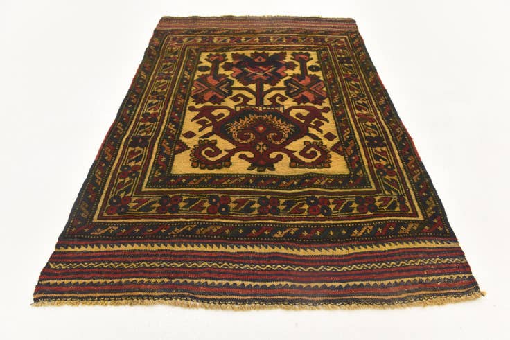 Detail image of 2' 10 x 4' 5 Hand Knotted Sumak Wool Rug