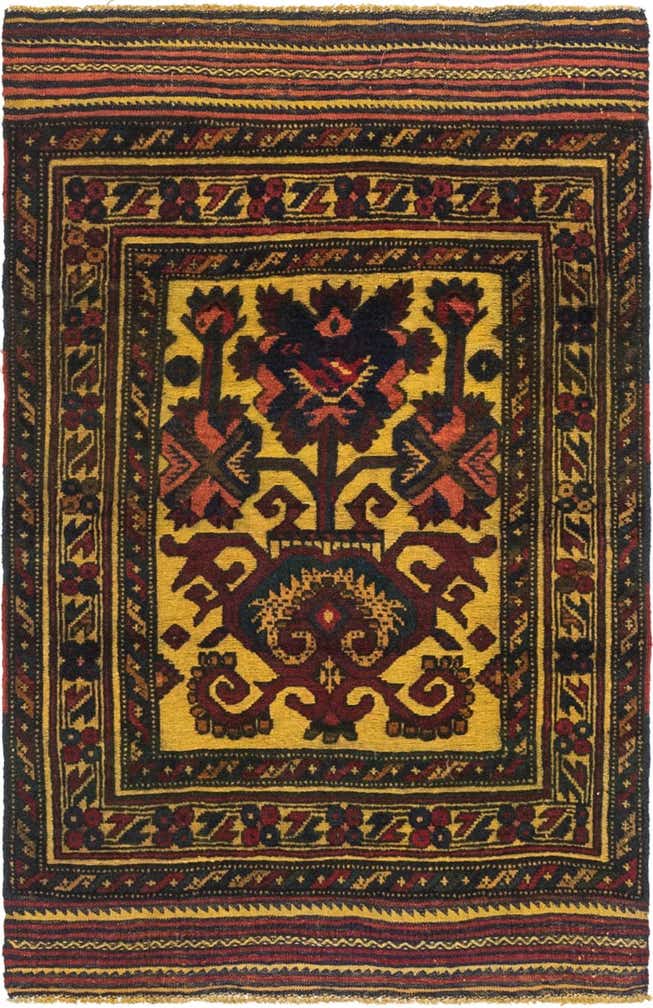 2' 10 x 4' 5 Hand Knotted Sumak Wool Rug