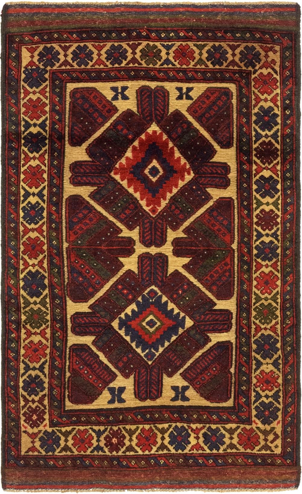 2' 10 x 4' 8 Hand Knotted Sumak Wool Rug