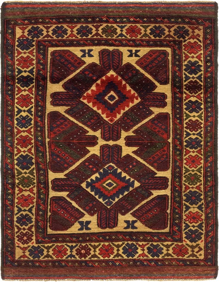 Detail image of 2' 10 x 4' 8 Hand Knotted Sumak Wool Rug