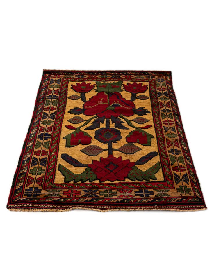 Detail image of 2' 10 x 4' 8 Hand Knotted Sumak Wool Rug