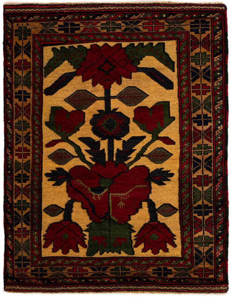 Detail image of 2' 10 x 4' 8 Hand Knotted Sumak Wool Rug
