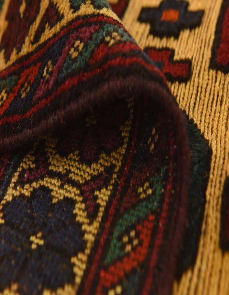 Detail image of 2' 10 x 4' 7  Hand Knotted Sumak Wool Rug