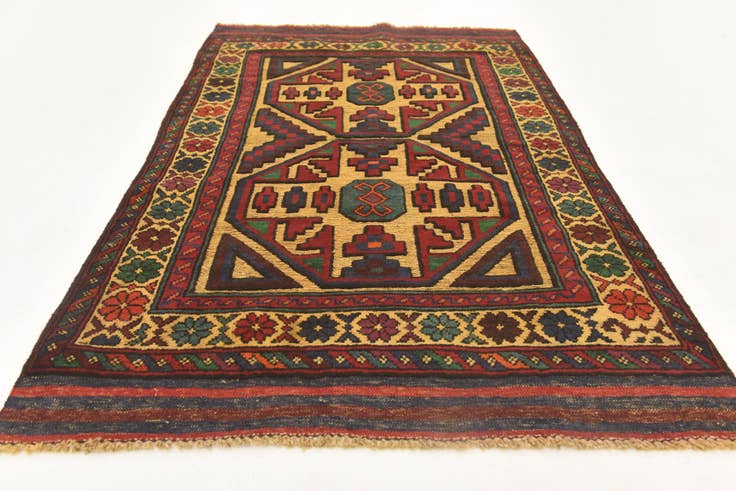 Detail image of 2' 10 x 4' 7 Hand Knotted Sumak Wool Rug