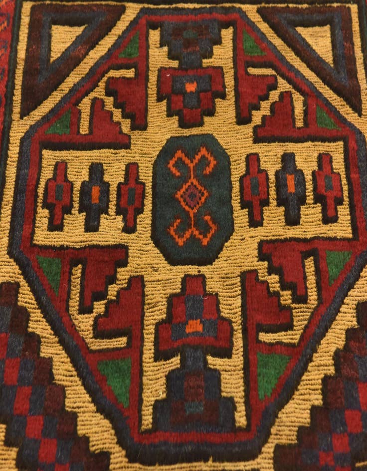 Detail image of 2' 10 x 4' 7  Hand Knotted Sumak Wool Rug