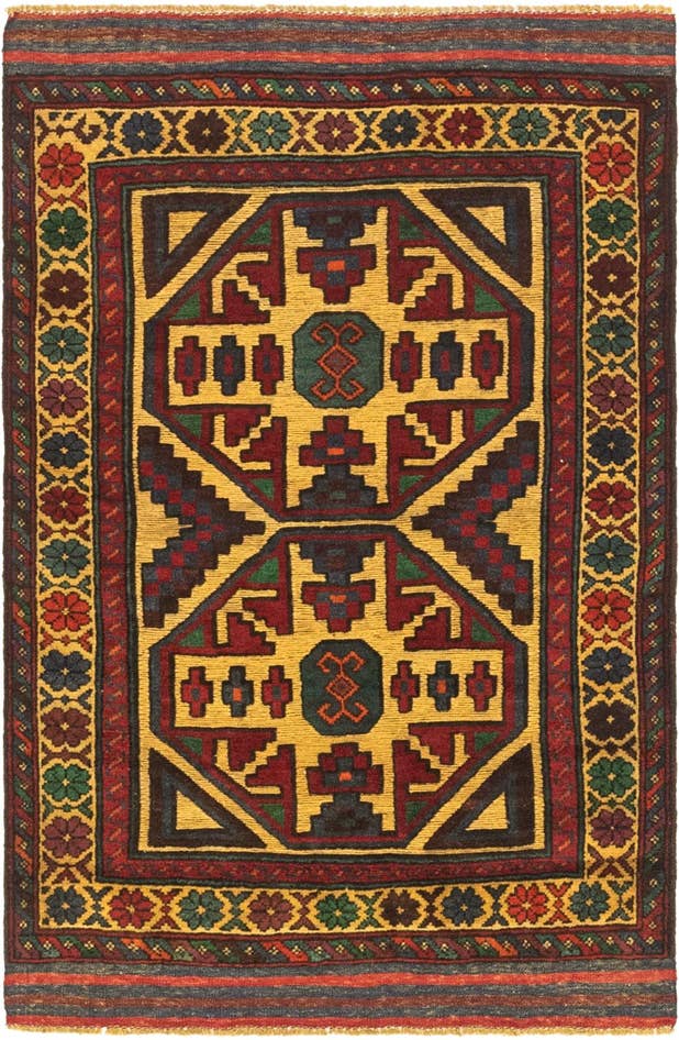 Detail image of 2' 10 x 4' 7 Hand Knotted Sumak Wool Rug