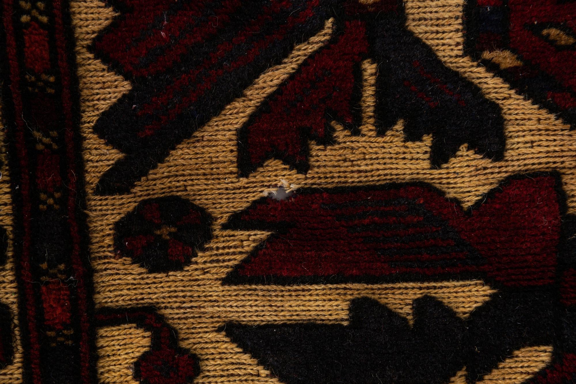 3' 1 x 4' 9 Hand Knotted Sumak Wool Rug