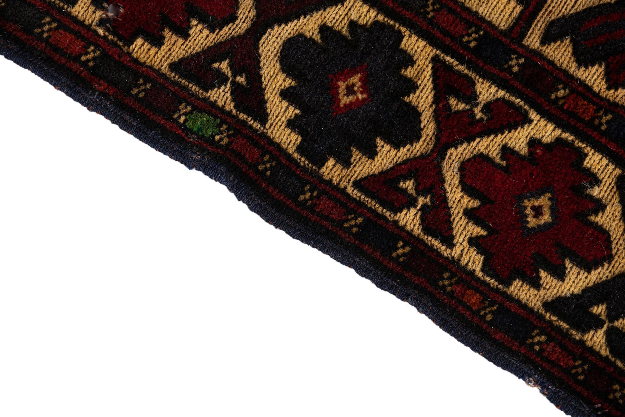 3' 1 x 4' 9 Hand Knotted Sumak Wool Rug