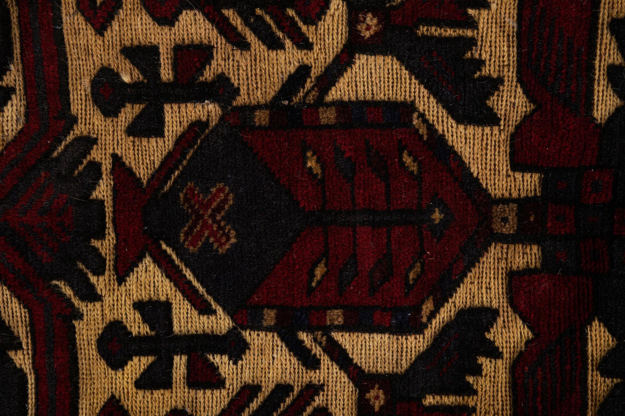 3' 1 x 4' 9 Hand Knotted Sumak Wool Rug