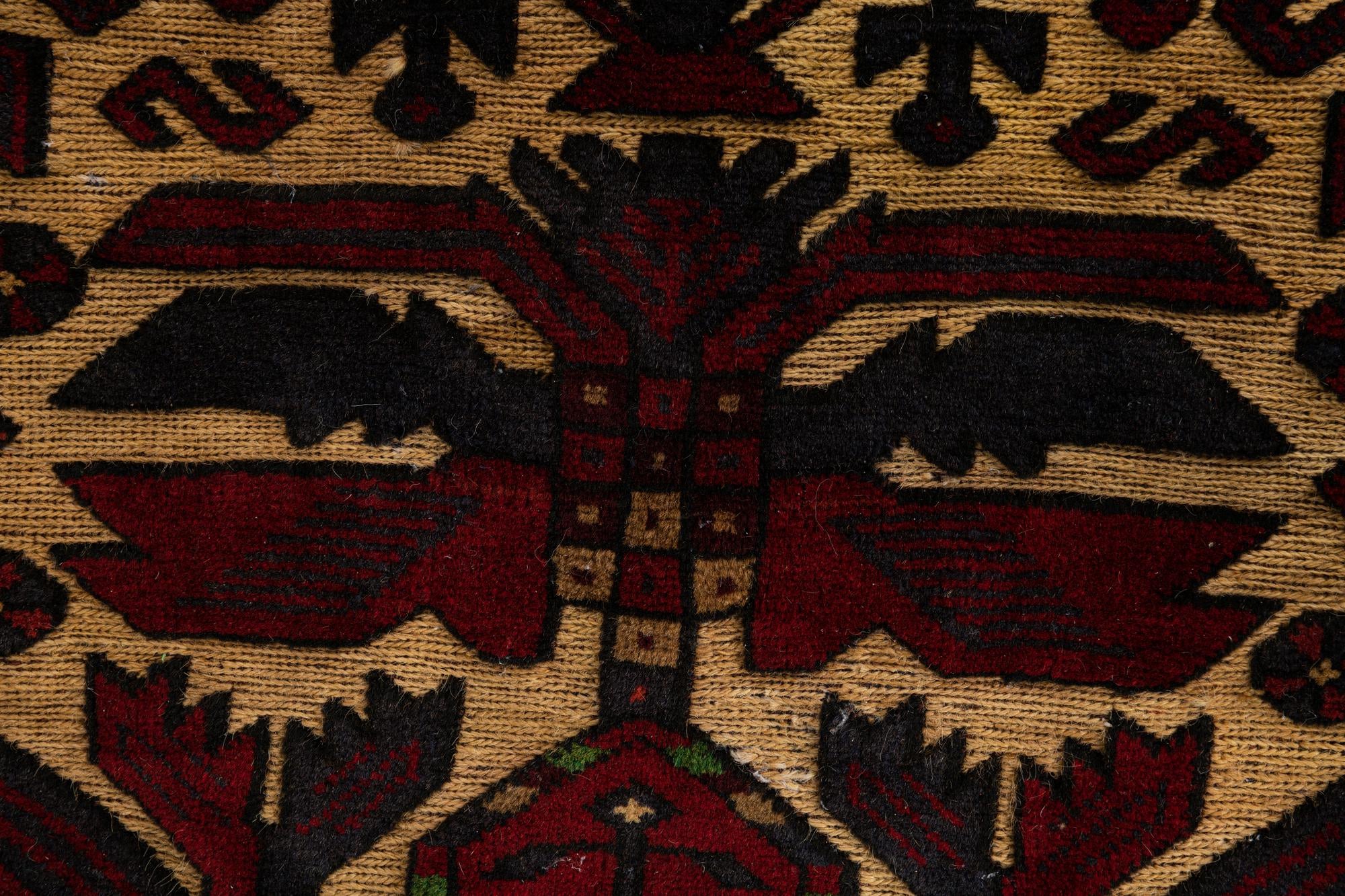 3' 1 x 4' 9 Hand Knotted Sumak Wool Rug