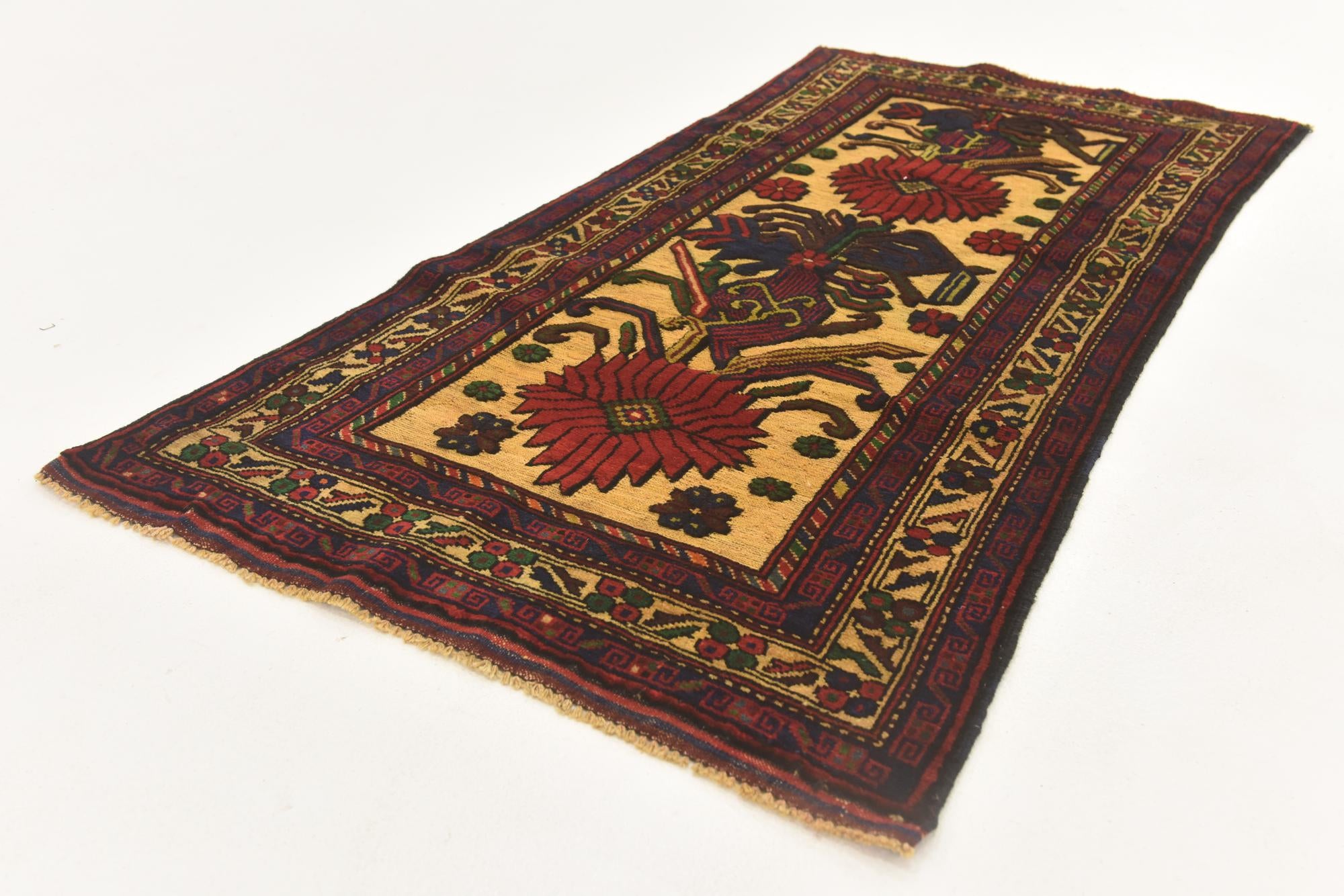 2' 8 x 4' 11 Hand Knotted Sumak Wool Rug