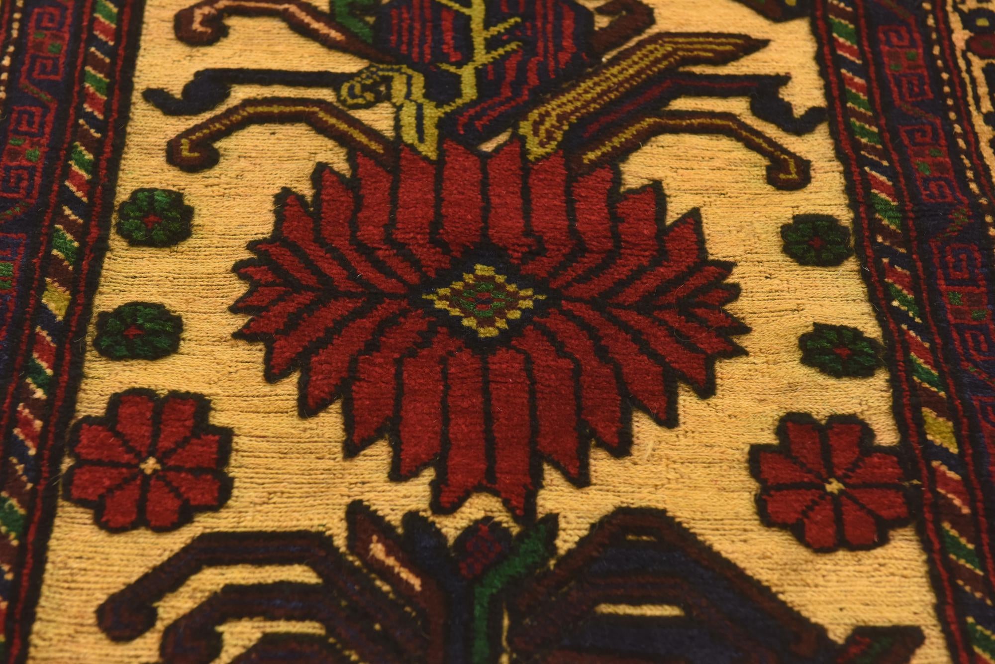 2' 8 x 4' 11 Hand Knotted Sumak Wool Rug