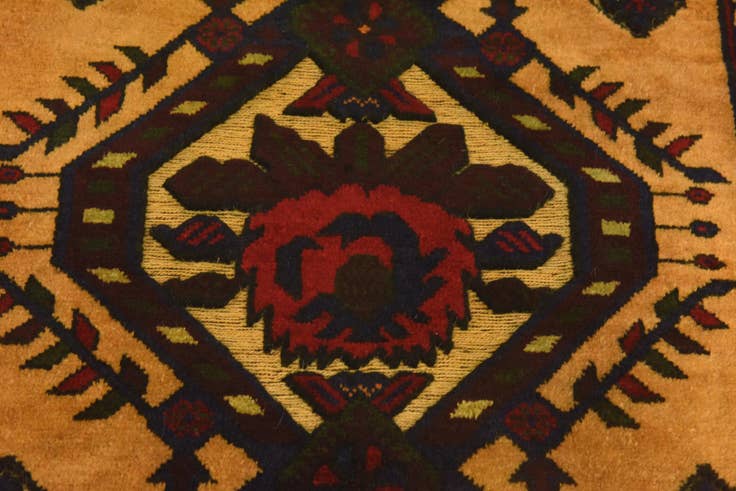 Detail image of 2' 10 x 4' 4 Hand Knotted Sumak Wool Rug