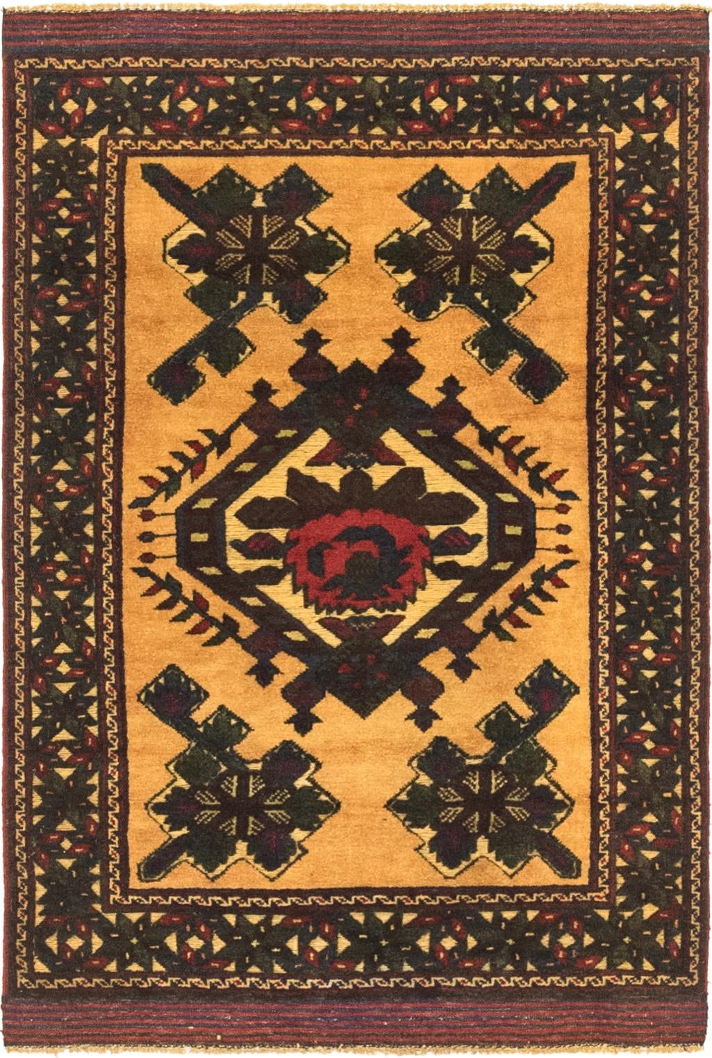 2' 10 x 4' 4 Hand Knotted Sumak Wool Rug